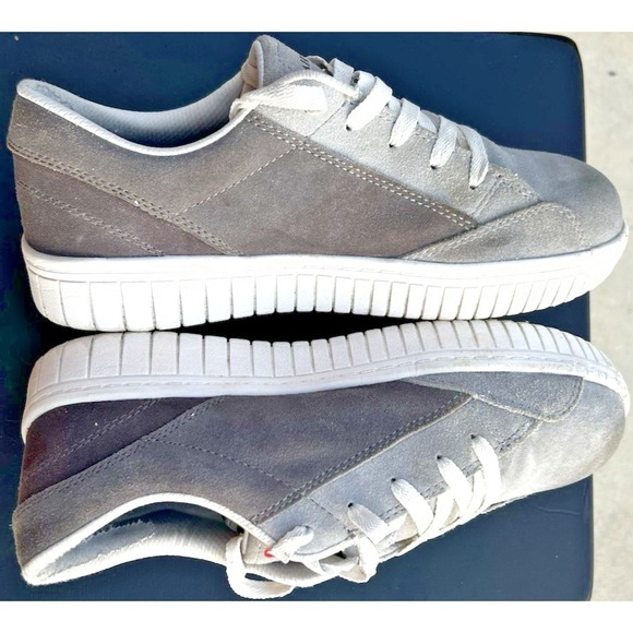 Airwalk Men's 7.5 Women's 9 Grey Suede Camino Composite Toe Work Shoes Lace Up - Picture 8 of 11